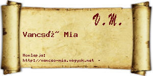 Vancsó Mia névjegykártya